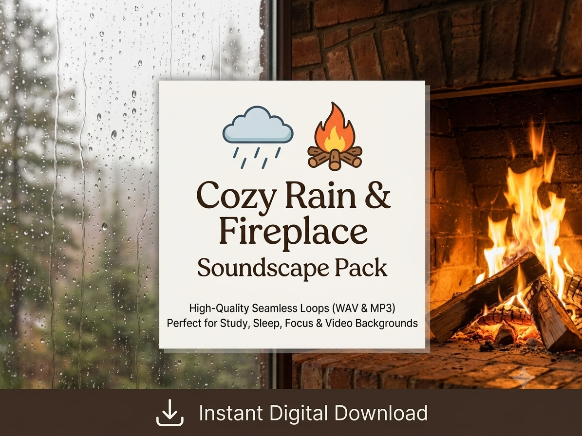Cozy Rain & Fireplace Soundscape Pack